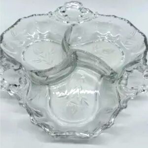 Vintage Cambridge Glass Rose Point Platter Elegant Clear Glass Serving Dish